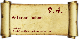 Veltner Ambos névjegykártya